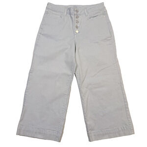 A.n.a A New Approach Jeans Womens 12 Light Wide Leg Crop High Rise Button Fly